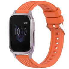 Per cinturino in silicone con texture a strisce Garmin Venu SQ da 20 mm (arancione)