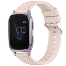 Per cinturino in silicone da 20 mm con texture a strisce Garmin Venu SQ (rosa)