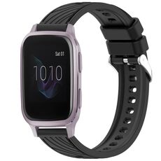 Per cinturino in silicone da 20 mm con texture a strisce Garmin Venu SQ (nero)