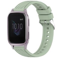 Per cinturino in silicone da 20 mm con texture a strisce Garmin Venu SQ (verde chiaro)