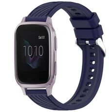 Per cinturino in silicone con texture a strisce Garmin Venu SQ da 20 mm (blu notte)