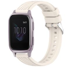 Per cinturino in silicone da 20 mm con texture a strisce Garmin Venu SQ (Starlight)