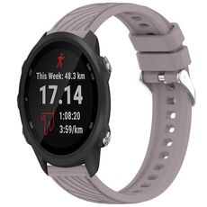 Per Garmin Forerunner 245 / 245 Music Stripe Texture Silicone Watch Band 20mm (Roland Purple)