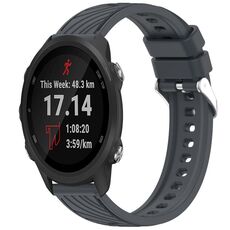 Per Garmin Forerunner 245 / 245 Music Stripe Texture Silicone Watch Band 20mm (grigio scuro)