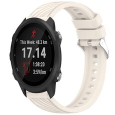 Per Garmin Forerunner 245 / 245 Music Stripe Texture Silicone Watch Band 20mm (Starlight)