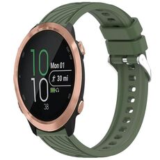 Per Garmin Forerunner 645 / 645 Music Stripe Texture Silicone Watch Band 20mm (Verde scuro)