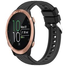 Per Garmin Forerunner 645 / 645 Music Stripe Texture Silicone Watch Band 20mm (Nero)
