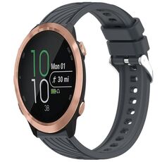 Per Garmin Forerunner 645 / 645 Music Stripe Texture Silicone Watch Band 20mm (grigio scuro)