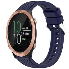 Per Garmin Forerunner 645 / 645 Music Stripe Texture Silicone Watch Band 20mm (Blu notte)
