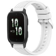 Per Garmin Forerunner Sq2 / Sq2 Music Stripe Texture Silicone 20mm Watch Band (Bianco)