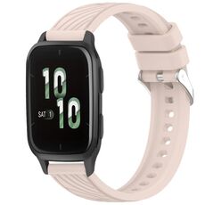 Per Garmin Forerunner Sq2 / Sq2 Music Stripe Texture cinturino in silicone da 20 mm (rosa)