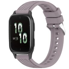 Per Garmin Forerunner Sq2 / Sq2 Music Stripe Texture Silicone Watch Band 20mm (Roland Purple)