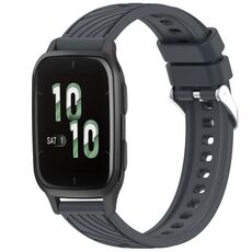 Per Garmin Forerunner Sq2 / Sq2 Music Stripe Texture Silicone Watch Band 20mm (grigio scuro)
