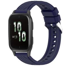 Per Garmin Forerunner Sq2 / Sq2 Music Stripe Texture Silicone Watch Band 20mm (Blu notte)
