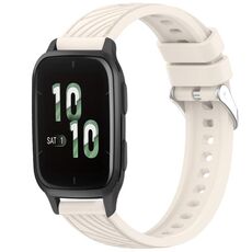Per Garmin Forerunner Sq2 / Sq2 Music Stripe Texture Silicone 20mm Watch Band (Starlight)