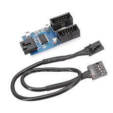 Cavo di estensione USB2.0 1 in 2 da 9 pin per scheda madre da 30 cm con supporto per chip, interfaccia multipla per uso condiviso