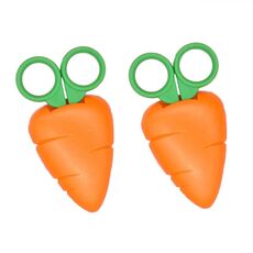2 pezzi/confezione Forbici per tagliare la carta a forma di frutta e verdura per bambini (carota)