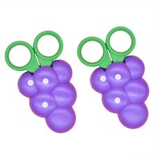 2 pezzi/confezione Forbici per tagliare la carta a forma di frutta e verdura per bambini (uva)