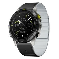 Per Garmin MARQ Gen 2 Dual Color Magnetic Quick Release 22mm Cinturino in silicone (nero+grigio)
