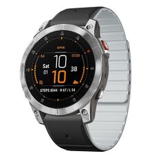 Per Garmin EPIX Gen 2 / EPIX Pro Gen 2 cinturino in silicone magnetico a sgancio rapido bicolore da 22 mm (nero + grigio)