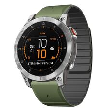 Per Garmin EPIX Gen 2 / EPIX Pro Gen 2 cinturino in silicone magnetico a sgancio rapido bicolore da 22 mm (verde + nero)