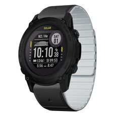 Per Garmin Descent G1 Dual Color Magnetic Quick Release 22mm Cinturino in silicone (nero+grigio)