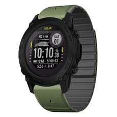 Per Garmin Descent G1 Dual Color Magnetic Quick Release 22mm Cinturino in silicone per orologio (verde+nero)