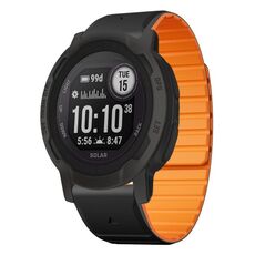 Per Garmin Instinct 2 / Instinct Dual Color Magnetic Quick Release 22mm Cinturino in silicone (nero+arancione)