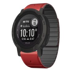 Per Garmin Instinct 2 / Instinct Dual Color Magnetic Quick Release 22mm Cinturino in silicone (rosso+nero)