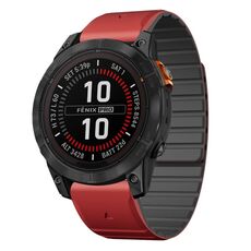 Per Garmin Fenix ​​7 / Fenix ​​7 Pro cinturino in silicone magnetico a sgancio rapido da 22 mm bicolore (rosso+nero)