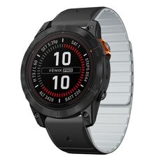 Per Garmin Fenix ​​7 / Fenix ​​7 Pro Dual Color Magnetic Quick Release 22mm Cinturino in silicone (nero+grigio)