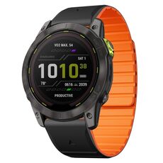 Per Garmin Enduro 2 / Enduro Dual Color Magnetic Quick Release 26mm Cinturino in silicone (nero+arancione)