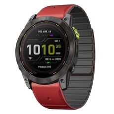 Per Garmin Enduro 2 / Enduro Dual Color Magnetic Quick Release 26mm Cinturino in silicone (rosso+nero)