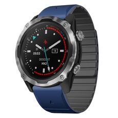 Per Garmin Descent MK1 / MK2 / MK2i cinturino in silicone magnetico a sgancio rapido bicolore da 26 mm (blu scuro + nero)