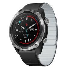 Per Garmin Descent MK1 / MK2 / MK2i cinturino in silicone magnetico a sgancio rapido bicolore da 26 mm (nero + grigio)
