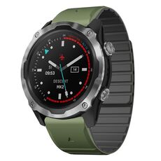 Per Garmin Descent MK1 / MK2 / MK2i cinturino in silicone magnetico a sgancio rapido bicolore da 26 mm (verde + nero)