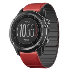 Per Garmin Fenix ​​3 / Fenix ​​3 HR cinturino in silicone magnetico a sgancio rapido da 26 mm bicolore (rosso+nero)
