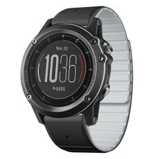 Per Garmin Fenix ​​3 / Fenix ​​3 HR cinturino in silicone magnetico a sgancio rapido da 26 mm bicolore (nero + grigio)