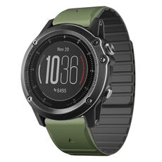 Per Garmin Fenix ​​3 / Fenix ​​3 HR cinturino in silicone magnetico a sgancio rapido da 26 mm bicolore (verde + nero)