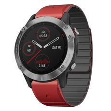 Per Garmin Fenix ​​5X / Fenix ​​5X Plus cinturino in silicone magnetico a sgancio rapido da 26 mm bicolore (rosso+nero)