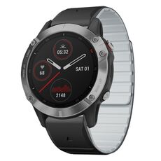 Per Garmin Fenix ​​5X / Fenix ​​5X Plus cinturino in silicone magnetico a sgancio rapido da 26 mm bicolore (nero + grigio)