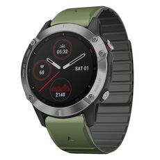 Per Garmin Fenix ​​5X / Fenix ​​5X Plus cinturino in silicone magnetico a sgancio rapido da 26 mm bicolore (verde + nero)
