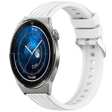 Per Huawei Watch GT 3 Pro 43mm Cinturino in silicone con trama a strisce da 20mm (bianco)