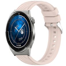 Per Huawei Watch GT 3 Pro 43mm Cinturino in silicone con trama a strisce da 20mm (rosa)