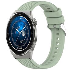 Per Huawei Watch GT 3 Pro 43mm Cinturino in silicone con trama a strisce da 20mm (verde chiaro)