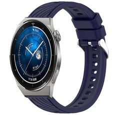 Per Huawei Watch GT 3 Pro 43mm Cinturino in silicone con trama a strisce da 20mm (blu notte)
