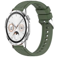 Per Huawei Watch GT 4 46mm Cinturino in silicone con trama a strisce da 22mm (verde scuro)