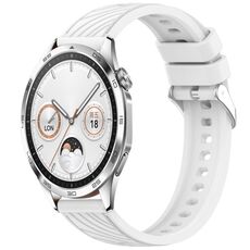 Per Huawei Watch GT 4 46mm Cinturino in silicone con trama a strisce da 22mm (bianco)