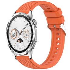 Per Huawei Watch GT 4 46mm Cinturino in silicone con trama a strisce da 22mm (arancione)
