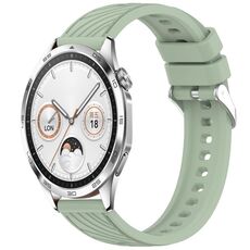 Per Huawei Watch GT 4 46mm Cinturino in silicone con trama a strisce da 22mm (verde chiaro)